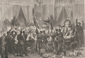 31 octobre 1870. La salle des séances du gouvernement de la défense nationale envahie par les partisans de la Commune